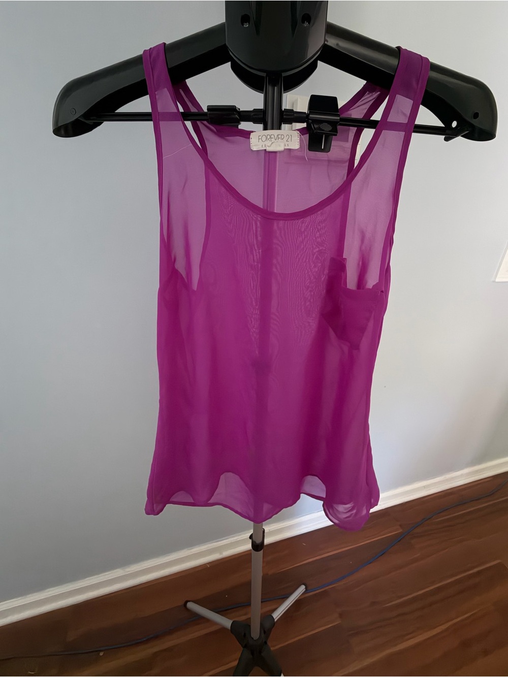 Forever 21 Sheer Fuchsia/Purple Tank Top